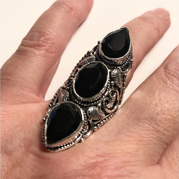 Black Onyx 925 Sterling Silver Ring - Picture 4 of 4